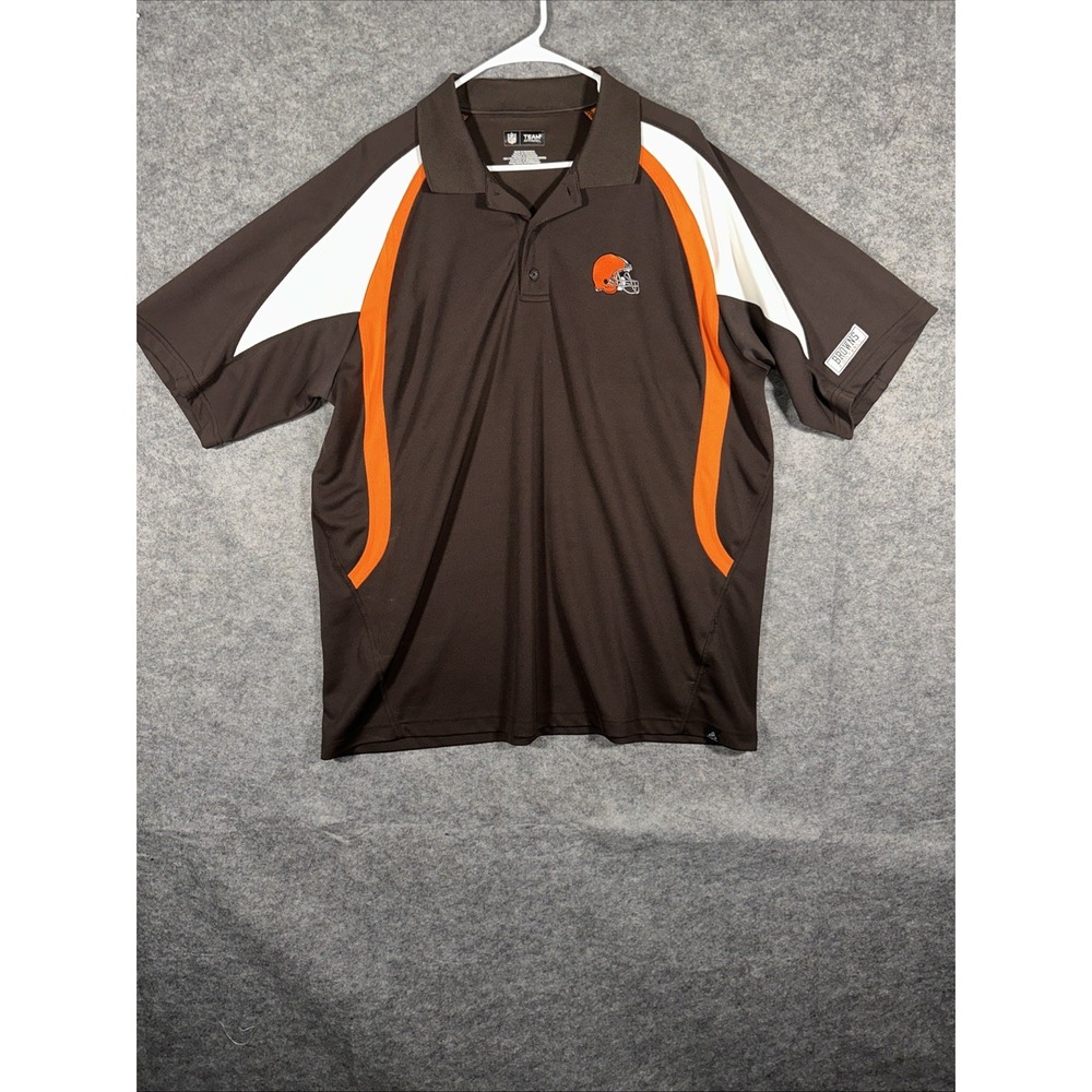 Cleveland Browns Brown/Orange/White‎ Short Sleeve Polo 2XL NFL Team Apparel